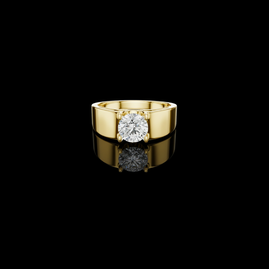 0.95 TCW Eternal Radiance Handcrafted Solitaire Ring with Brilliant Round-Cut Lab Grown Diamond