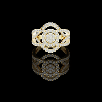 2.00 TCW Opulent Halo Lab Grown Diamond Cluster Ring with Intricate Split Shank Design