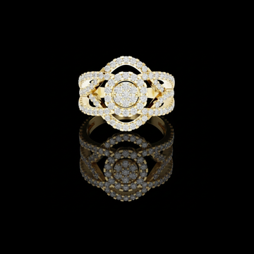 2.00 TCW Opulent Halo Moissanite Diamond Cluster Ring with Intricate Split Shank Design