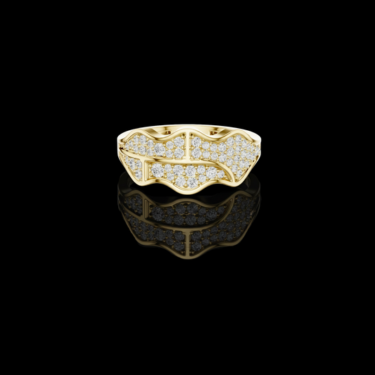 0.43 TCW Majestic Flow Pavé Moissanite Diamond Ring with Sculpted Wave Design