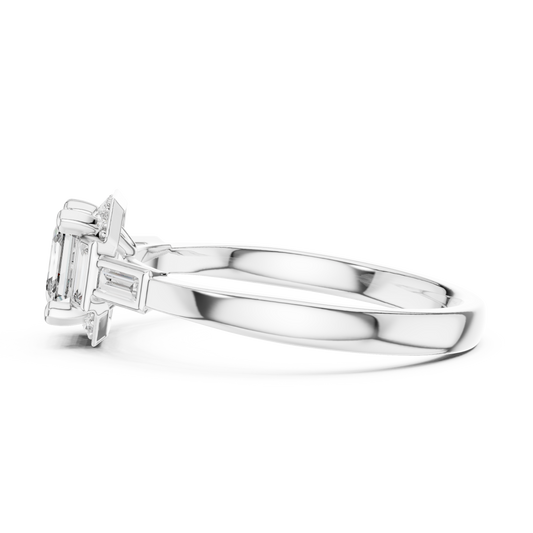 Art Deco Bezel Set Asscher Cut Moissanite Anniversary Ring - view 3