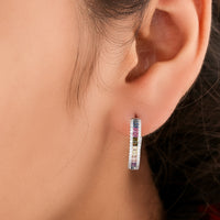 Luxury Rainbow Natural Sapphire Diamond Ear Climbers By Ivevar