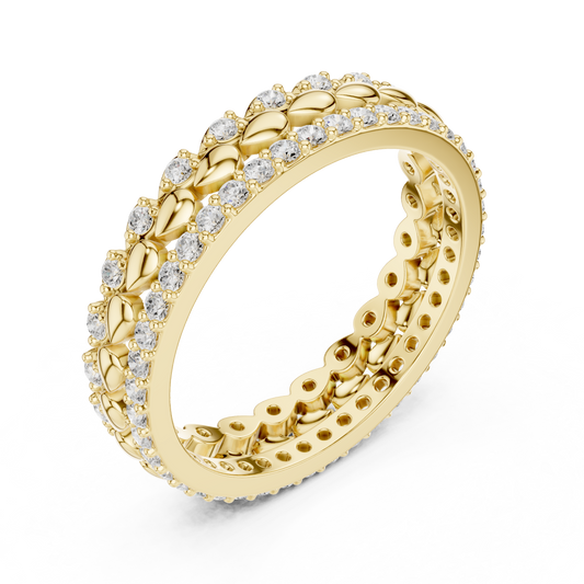 Round Cut Lab Diamond Eternity Wedding Band - view 3