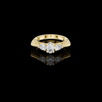 1.50 CT Regal Bloom Oval Cut Moissanite Diamond Ring with Pear Accents and Ornamental