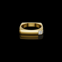 0.7 TCW Regal Edge Contemporary Square Band with Princess Cut Moissanite Diamond