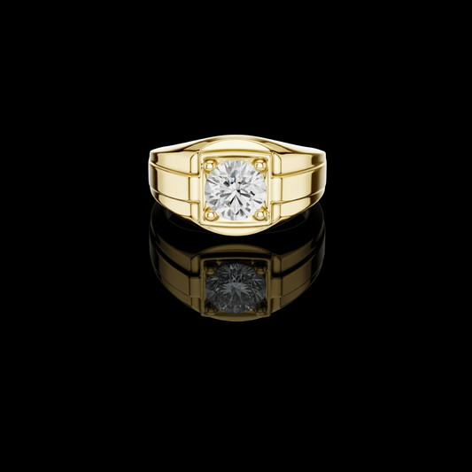 1.1 TCW Imperial Radiance Solitaire Moissanite Diamond with Structured Band Design