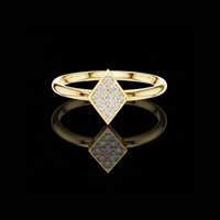 0.30 TCW Radiant Moissanite Diamond Cluster Geometric Ring Dainty Rhombus Shape Fine Jewelry For Gift