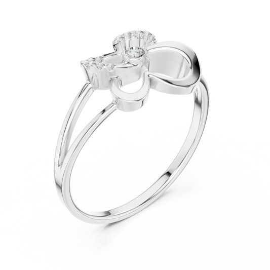 Moissanite Butterfly Open Ring with Pave Accents - view 4