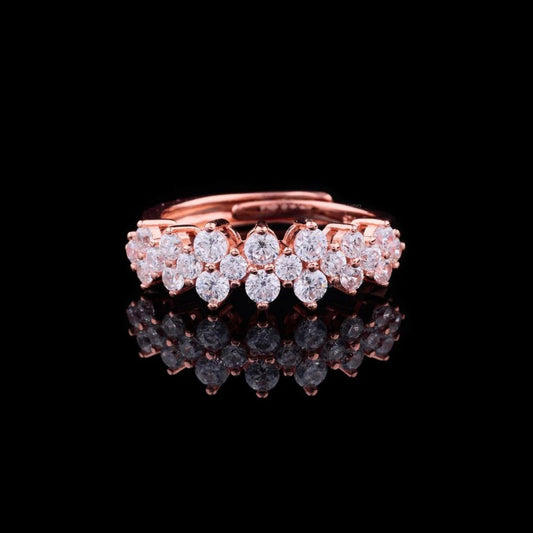 0.80 TCW Expertly Crafted Moissanite Created Diamond Rose Gold Ring Jewelry For Women's Special in Round Cut