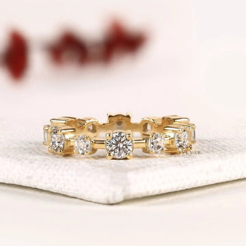 Round with Hexagon Lab Grown Diamond Full Eternity Band