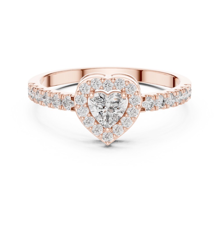 Halo Heart Cut Lab Diamond Wedding Ring For Women - view 2