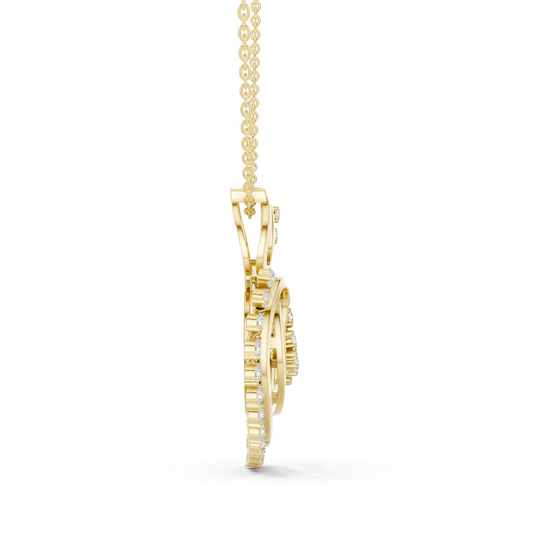 Heart Shape Leaf Inspire Pendant Necklace - view 4