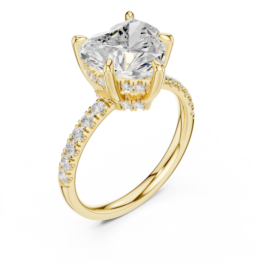 4.00 CT Luxury Heart Shaped Lab Grown Diamond with Pave Setting Romantic Bridal Ring Beautiful Jewelry For Her