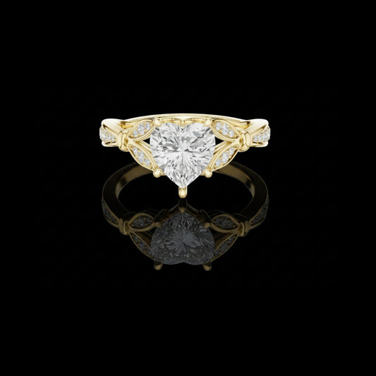 1.42 CT Stylish Moissanite Heart Cut Diamond Ring For Every Time