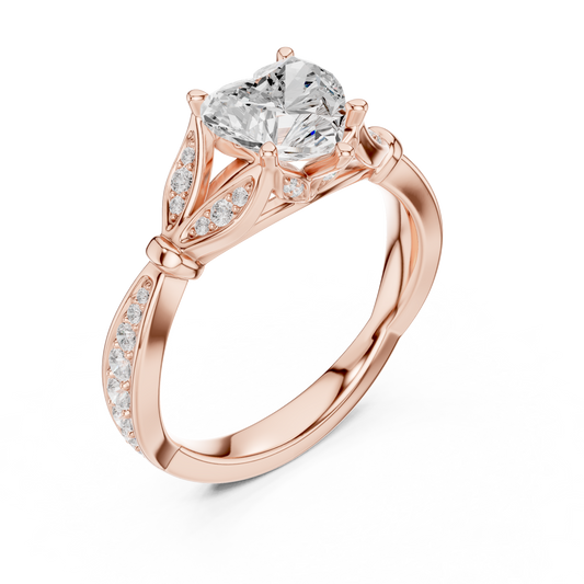 Heart Cut Moissanite Wedding Ring - view 3
