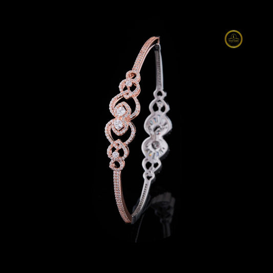 Round Cut Dual Tone Embrace Bracelet - view 4