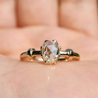 2.50 CT Floating Bubble Shank Moissanite Rose Cut Solitaire Ring Design For Special Day