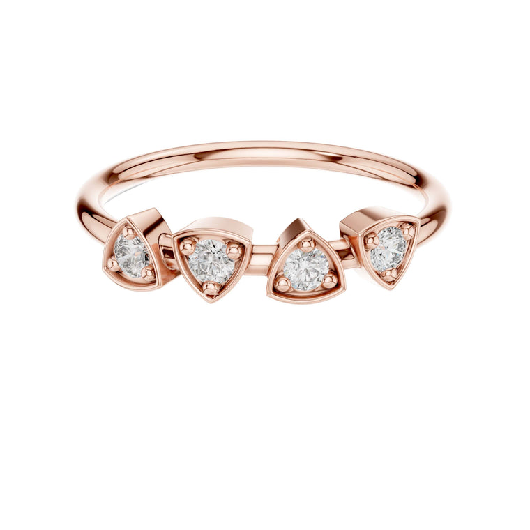 Trillion Cut Bezel Moissanite Band - view 2