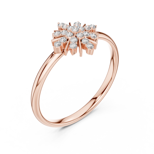 Round Lab Diamond Starburst Cluster Statement Ring - view 3