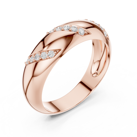 Round Cut Lab Grown Diamond Men's Slanted Row Dome Statement Ring - view 3