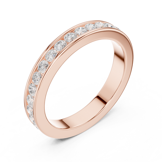 Round Cut Lab Grown Diamond Men's Single Row Channel Set Ring - view 3