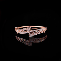 3.50 TCW Elegant Rose Gold Lab Grown Designer Bracelet with Sparkling Pave Detailing and Distinctive Dual Halo Stone By Ivevar