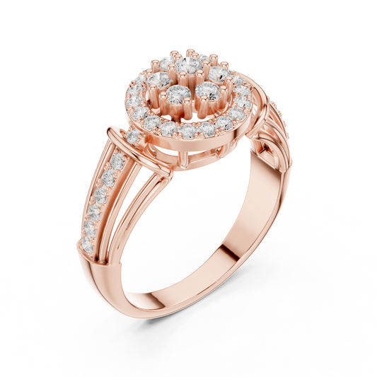 Round Lab Grown Diamond Halo Multi Band Ring - view 3