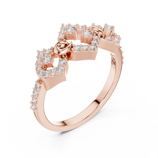 Round Cut Crown Lab Diamond Statement Ring - view 3