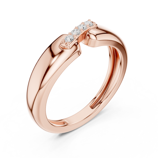 Round Cut Moissanite Men's Modern Split Shank Gold Band - view 3