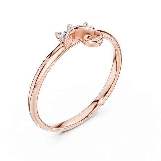 Swirl Moissanite Cluster Minimalist Ring For Women - view 3