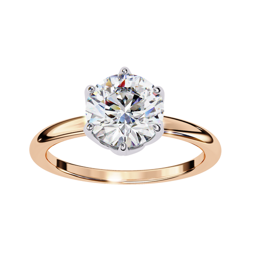Round Brilliant Four Prong Solitaire Promise Ring - view 3