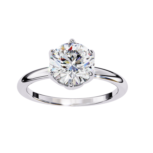 Round Brilliant Four Prong Solitaire Promise Ring - view 4