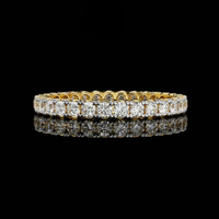 1.40 TCW Moissanite Full Eternity Diamond Classic Round Cut Wedding Band For Her