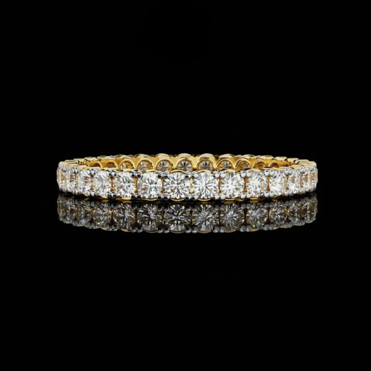 1.40 TCW Moissanite Full Eternity Diamond Classic Round Cut Wedding Band For Her