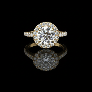 2.50 CT Trendy Brilliant Sunburst Round Cut Halo Ring with Pave Lab Diamond Band