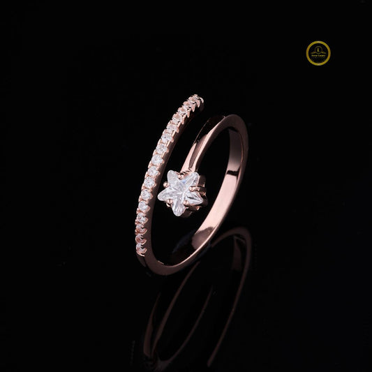 Floral Bypass Pave Solitaire Moissanite Engagement Ring - view 2