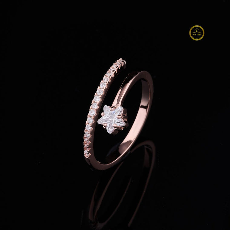 Floral Bypass Pave Solitaire Moissanite Engagement Ring - view 2