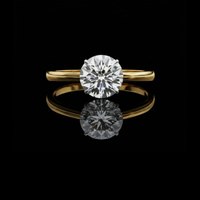 1.30 TCW Minimalist Round Cut Moissanite Diamond Ring Elegant Styles For Women