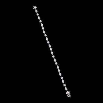 3.15 TCW Luxurious White Gold Moissanite Diamond Tennis Bracelet Featuring a Seamless Line Of Round Cut By Ivevar
