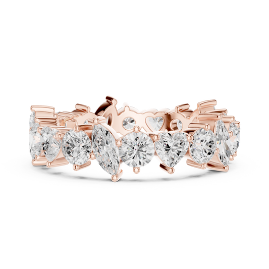 Mixed Shape Lab Diamond Wedding Band For Women - view 2