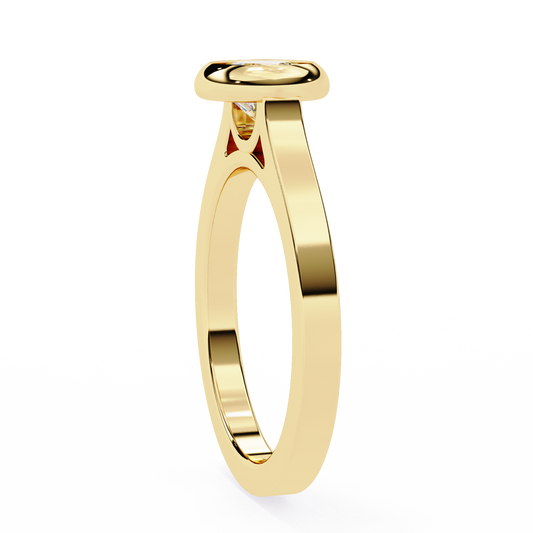 Round Cut Bezel Setting Lab Diamond Solitaire Wedding Ring - view 2