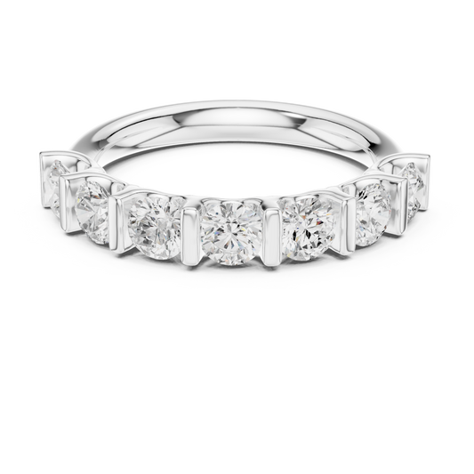 Half Eternity Round Lab Diamond Wedding Band - view 3