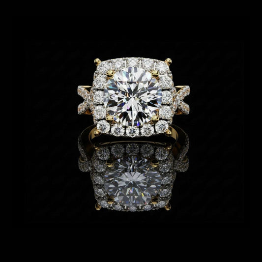 2.39 CT Bold Chic Round Cut Moissanite Diamond Ring for Her Luxury Statement Piece