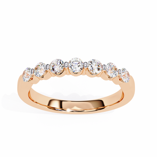 Round Brilliant Cut Lab Half Eternity Promise Band - view 3