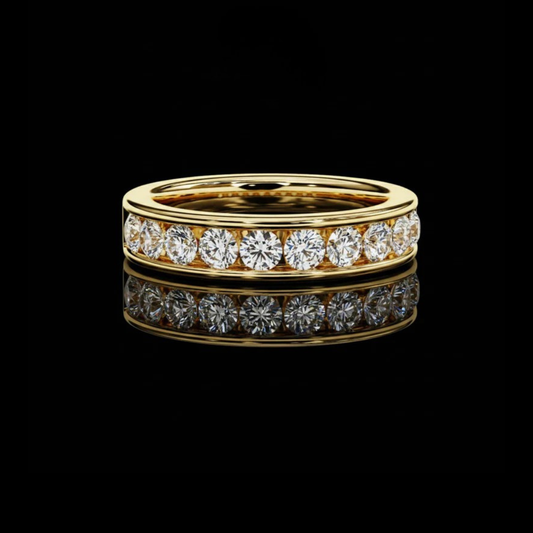 2.50 TCW Full Eternity Round Brilliant Lab Grown Diamond Channel Set Band A Timeless Expression of Radiant Brilliance