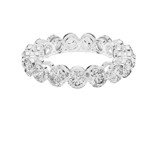 Round Bezel Set Moissanite Full Eternity Band - view 3