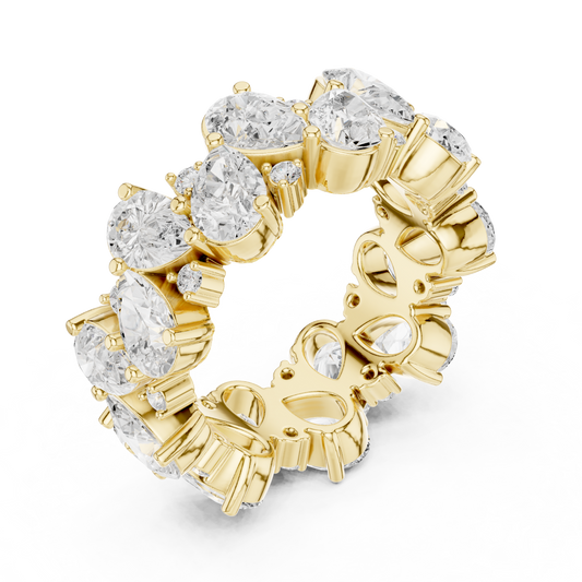 Pear and Round Cut Lab Diamond Anniversary Band Ring - view 4
