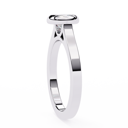Round Cut Bezel Setting Lab Diamond Solitaire Wedding Ring - view 4