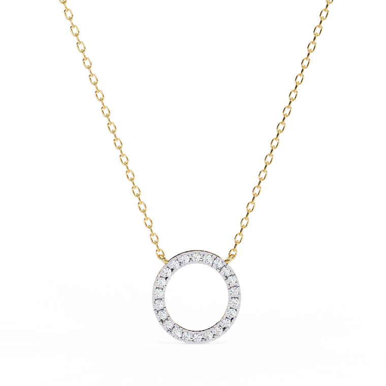 Round Cut Open Circle Halo Pendant - view 2