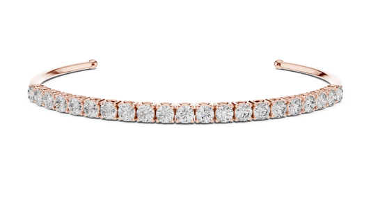 2.31 TCW Dazzling Open Round Moissanite Diamond Cuff Bracelet with Brilliant Cut Stones